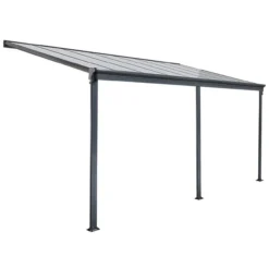 Terrassenüberdachung SOLIS mit UV-Schutz, ca. 618 x 303 x 226 / 278 cm – Anthrazitgrau