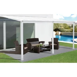 Terrassendach/Veranda, aus Aluminium ca. 434 x 303 x 258 cm - Weiß