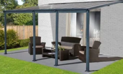Terrassendach/Veranda, aus Aluminium ca. 618 x 303 x 258 cm - Anthrazit