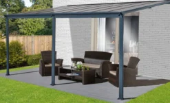 Terrassendach/Veranda, aus Aluminium ca. 495 x 303 x 258 cm - Anthrazit