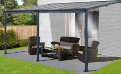Terrassendach/Veranda, aus Aluminium ca. 434 x 303 x 258 cm - Anthrazit