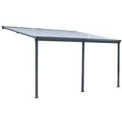 Terrassendach/Veranda, aus Aluminium ca. 373 x 303 x 258 cm - Anthrazit