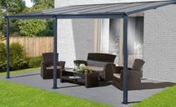 Terrassendach/Veranda, aus Aluminium ca. 373 x 303 x 258 cm - Anthrazit