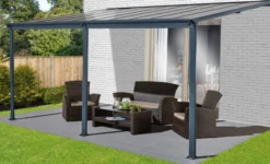 Terrassendach/Veranda, aus Aluminium ca. 557 x 303 x 258 cm - Anthrazit