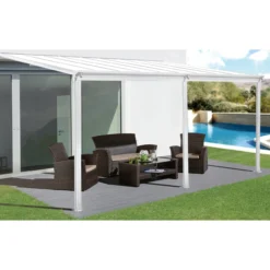 Terrassendach/Veranda, ca. 557 x 303 x 258 cm - Weiß