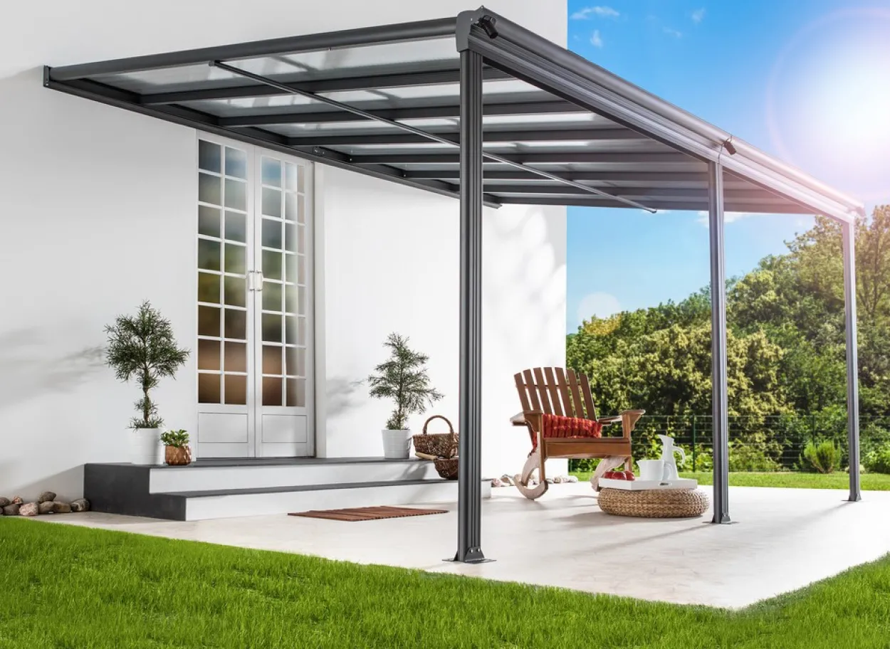 Terrassendach/Veranda, ca. 312 x 303 x 258 cm - Anthrazit