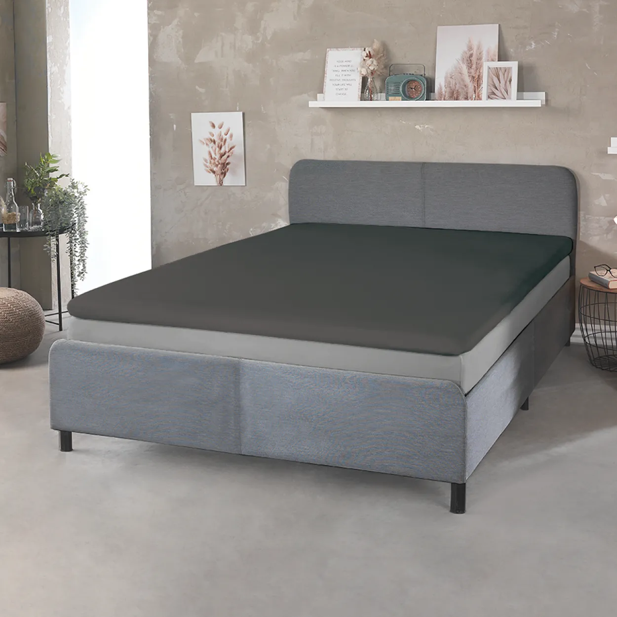 Thermo-Interlock-Jersey Spannbetttuch für Topper