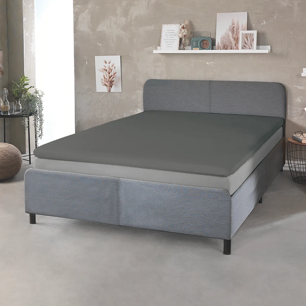 Thermo-Interlock-Jersey Spannbetttuch für Topper