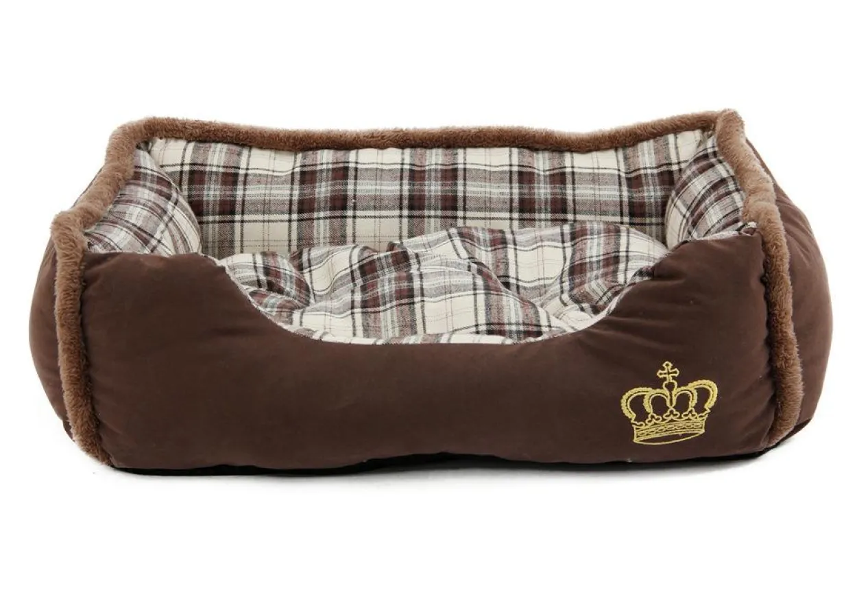 tierbett"Krone"mit Kronenmotiv, Gr.M