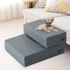 Tiertreppe Klappbar Grau L45 x B39 x H20 cm