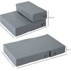 Tiertreppe Klappbar Grau L45 x B39 x H20 cm