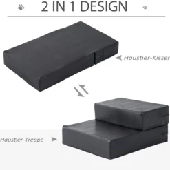 Tiertreppe Klappbar Schwarz L45 x B39 x H20 cm