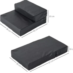 Tiertreppe Klappbar Schwarz L45 x B39 x H20 cm