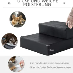 Tiertreppe Klappbar Schwarz L45 x B39 x H20 cm