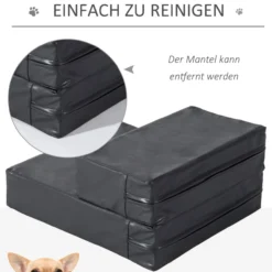 Tiertreppe Klappbar Schwarz L45 x B39 x H20 cm