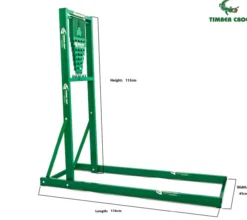 Timber Croc Sägebock mit Holzhalterung, grün