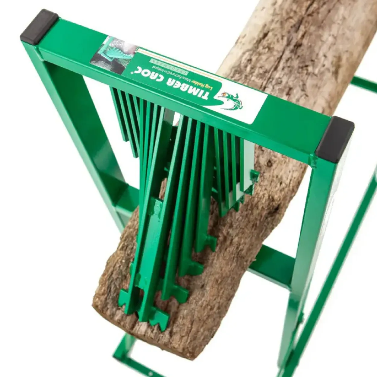 Timber Croc Sägebock mit Holzhalterung, grün