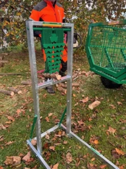 Timber Croc Sägebock mit Holzhalterung, verzinkter Rahmen