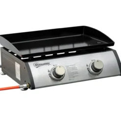 Tischgrill Gasgrill BBQ mit 2 Brennern, Tischgasgrill mit Schlauch