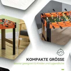 Tischkicker Kickertisch inkl 22 Kicker 2 Bälle Rutschfest Griffe