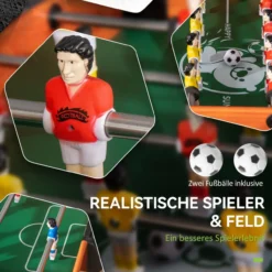 Tischkicker Kickertisch inkl 22 Kicker 2 Bälle Rutschfest Griffe