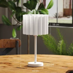 Tischlampe, Tischleuchte mit Wellen-Lampenschirm, E27-Fassung, exkl. Glühbirne