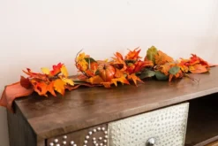 Tischläufer Herbst Blumen mit LED, aus Polyester