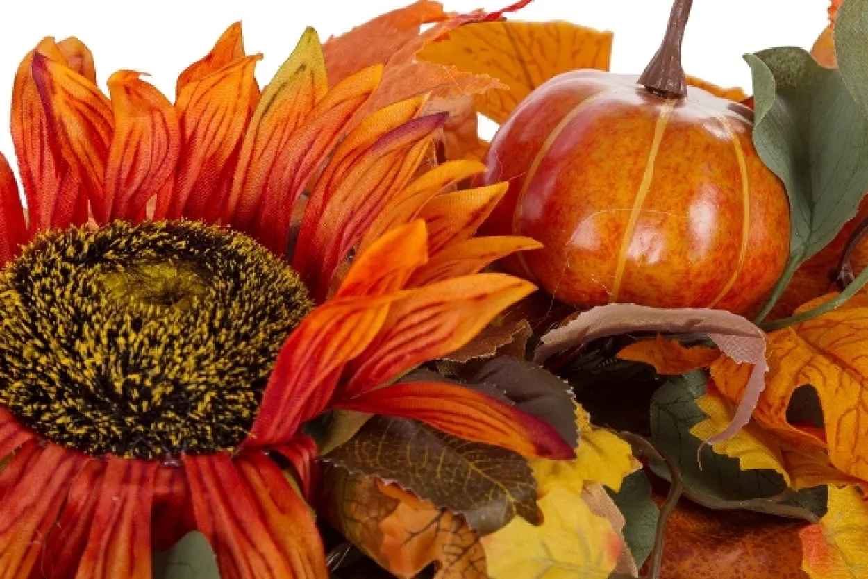 Tischläufer Herbst Blumen mit LED, aus Polyester
