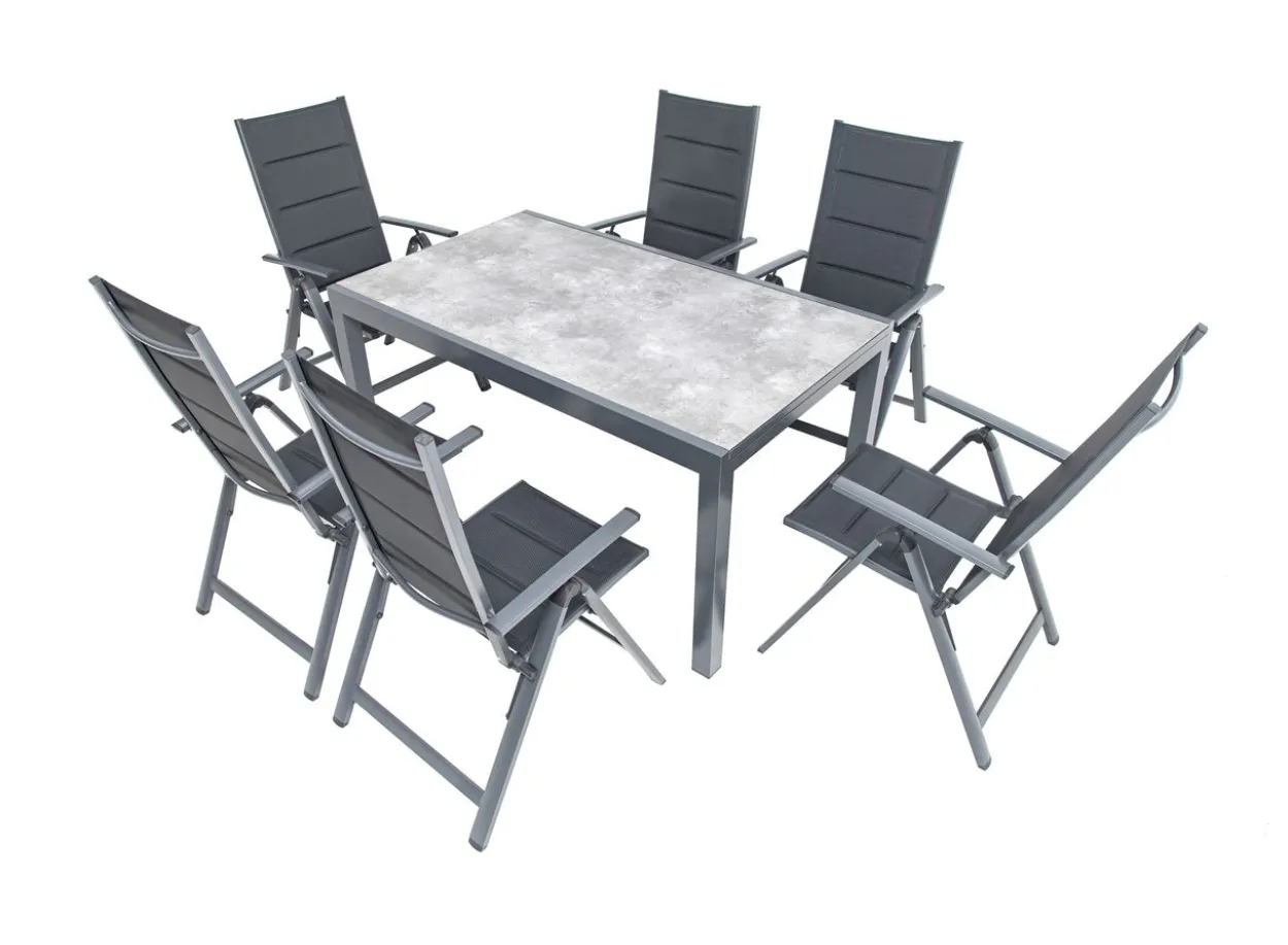 7tlg. Alu - Dining - Set GRANADA, ca. 150/250 x 90 x 75 cm