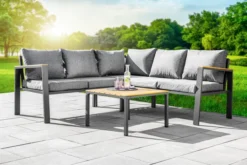 12tlg. Alu-Lounge LIROY grau/anthrazit