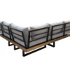 12tlg. Aluminium-Ecklounge mit Tisch aus Akazienholz - Beige