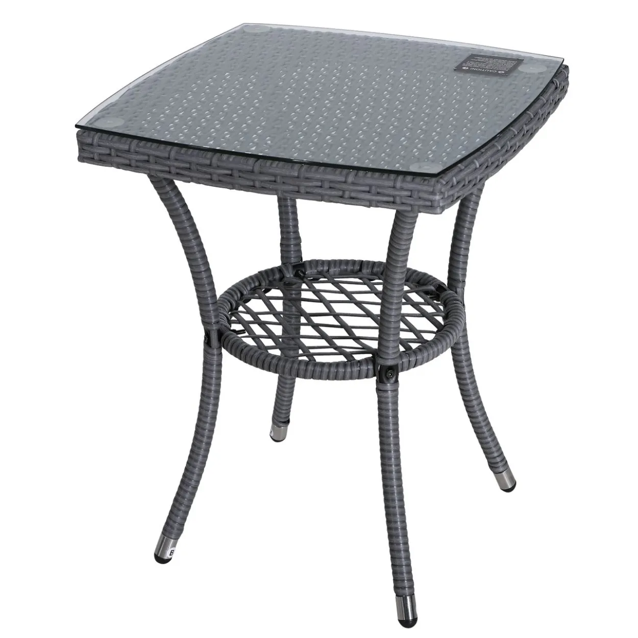 3-tlg. Balkonmöbel Set Sitzgruppe Rattan Gartenset Polyrattan Grau