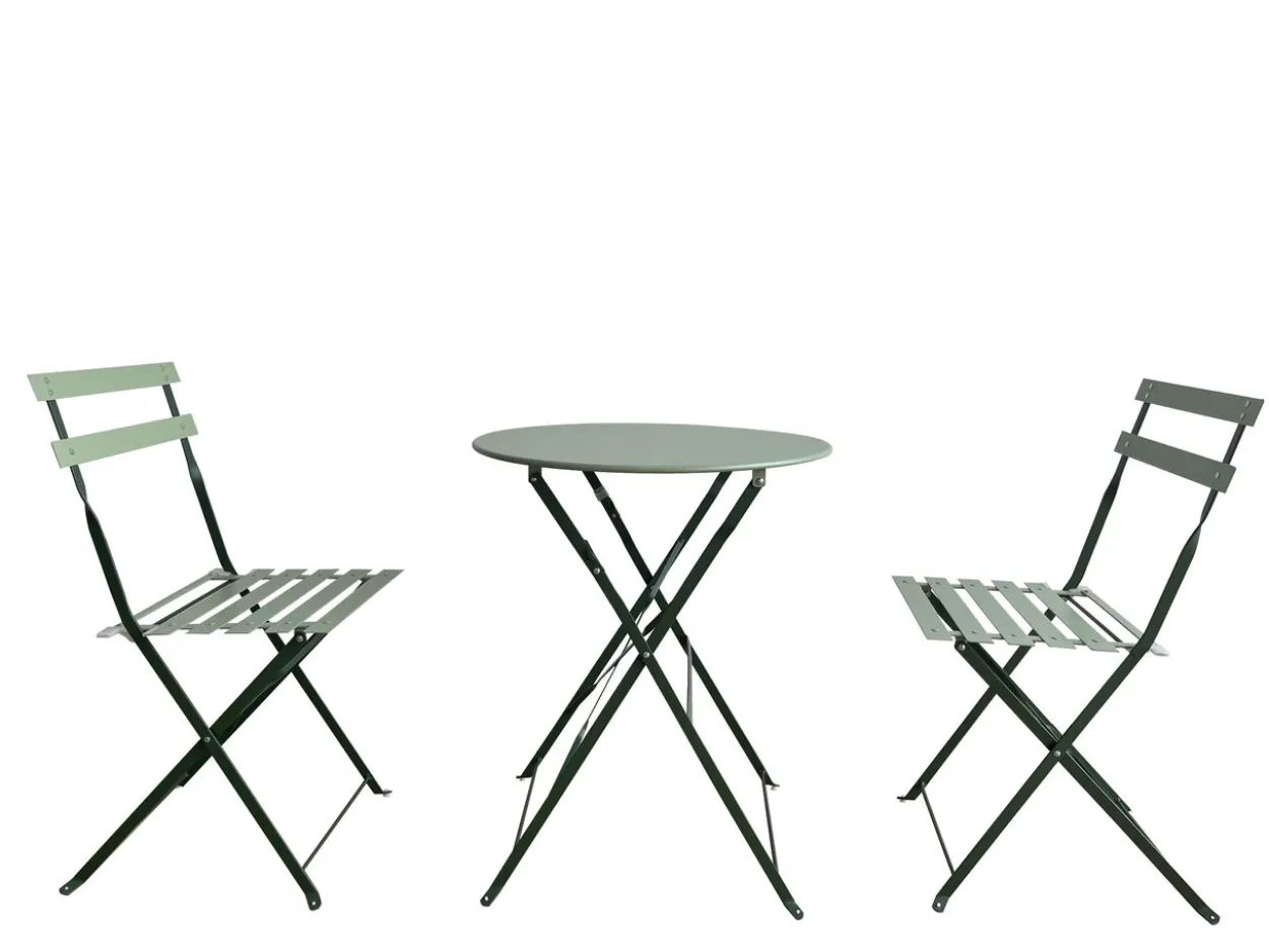 3tlg. Bistro-Set HGE48-GRN grün