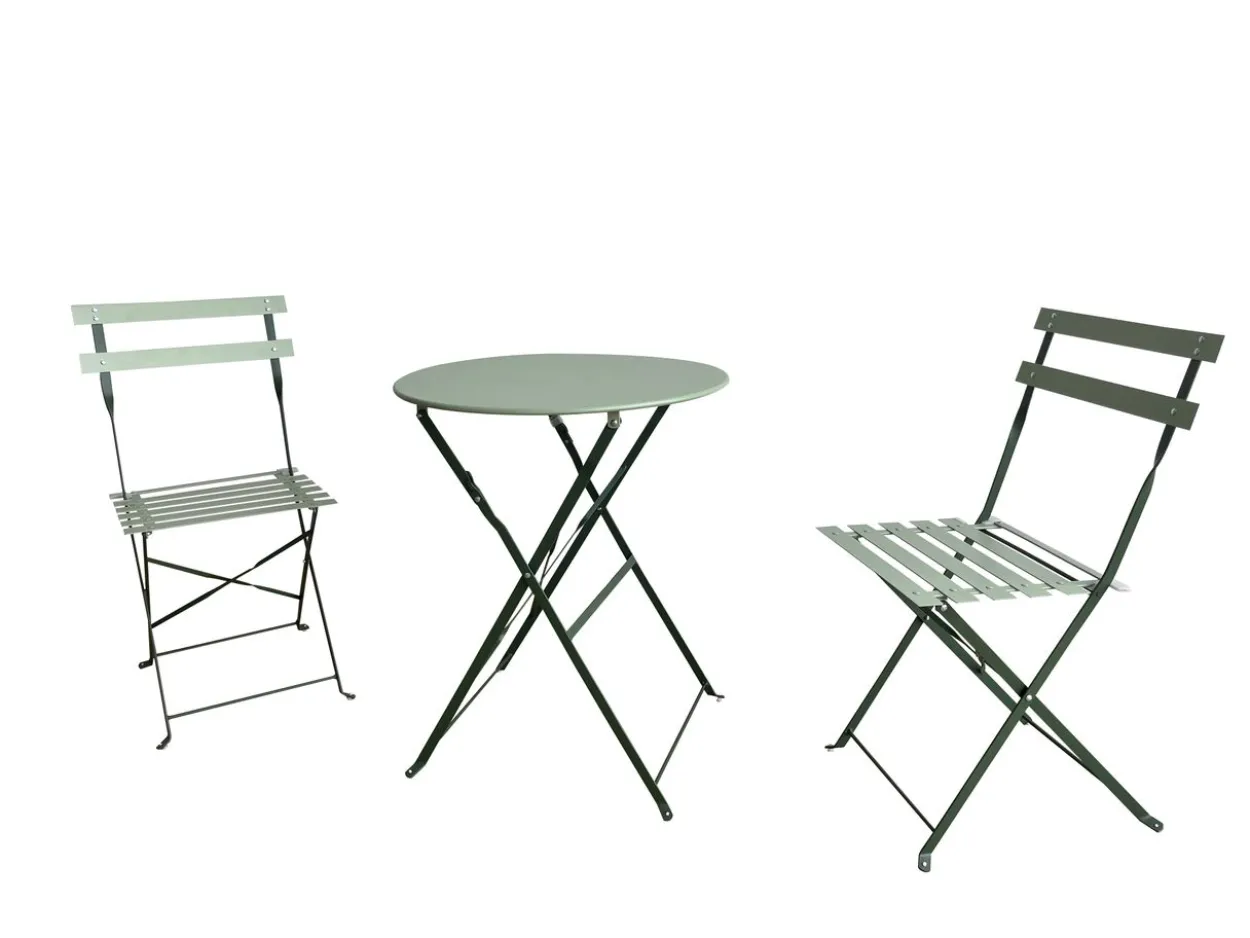 3tlg. Bistro-Set HGE48-GRN grün