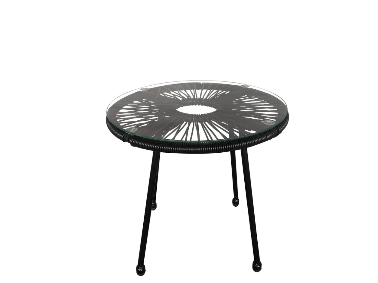3tlg. Bistro-Set HGE53-SCH schwarz