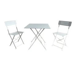 3tlg. Bistro Set HGE49-WEI weiß