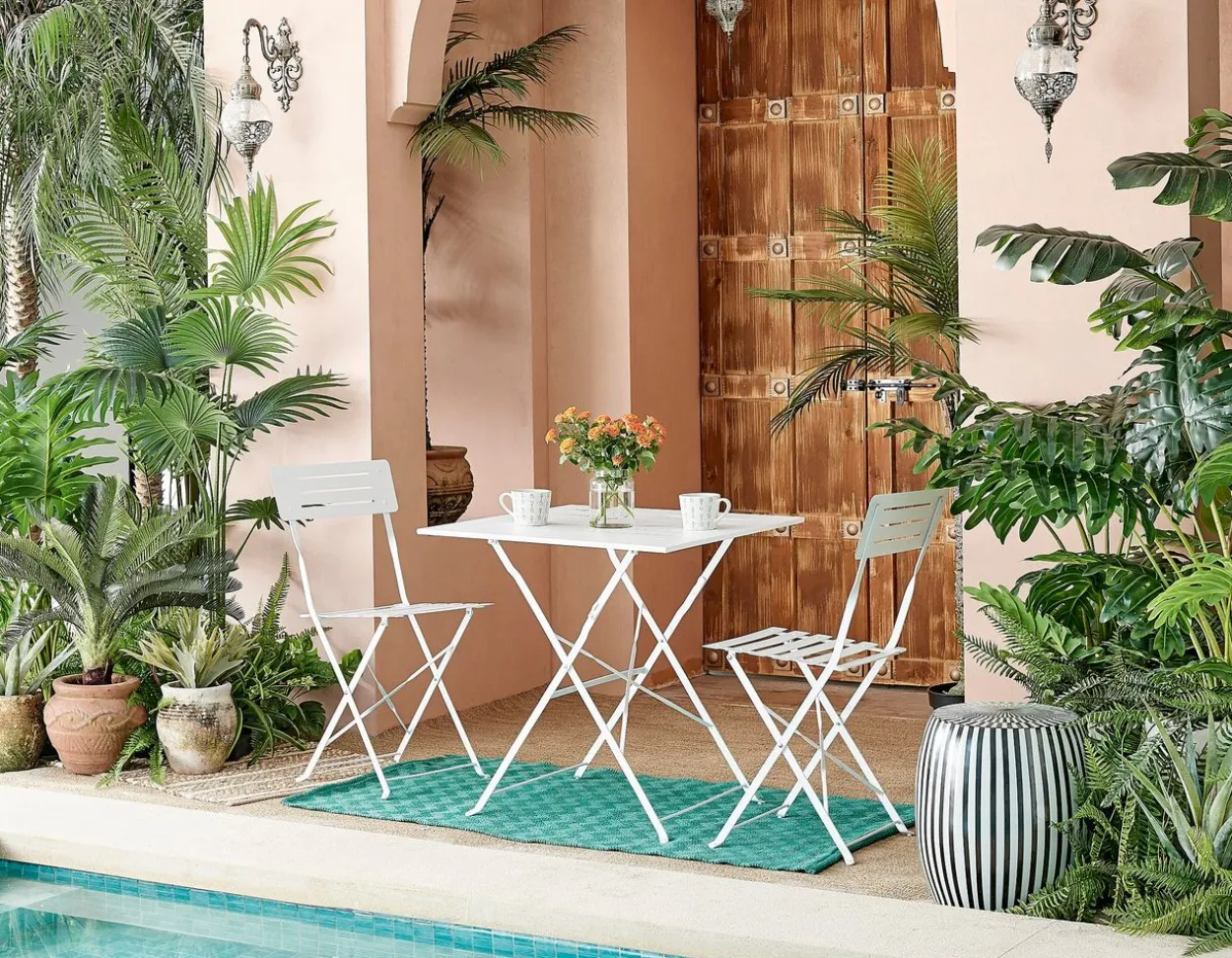 3tlg. Bistro Set HGE49-WEI weiß