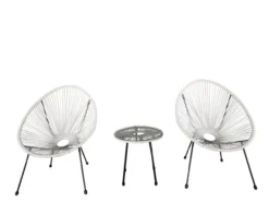3tlg. Bistro-Set HGE53-WEI weiß