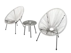3tlg. Bistro-Set HGE53-WEI weiß