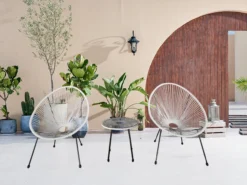 3tlg. Bistro-Set HGE53-WEI weiß