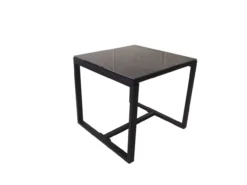3tlg. Casual-Set Balkonset Sitzgruppe schwarzes Rattan mit Sitzkissen in beige