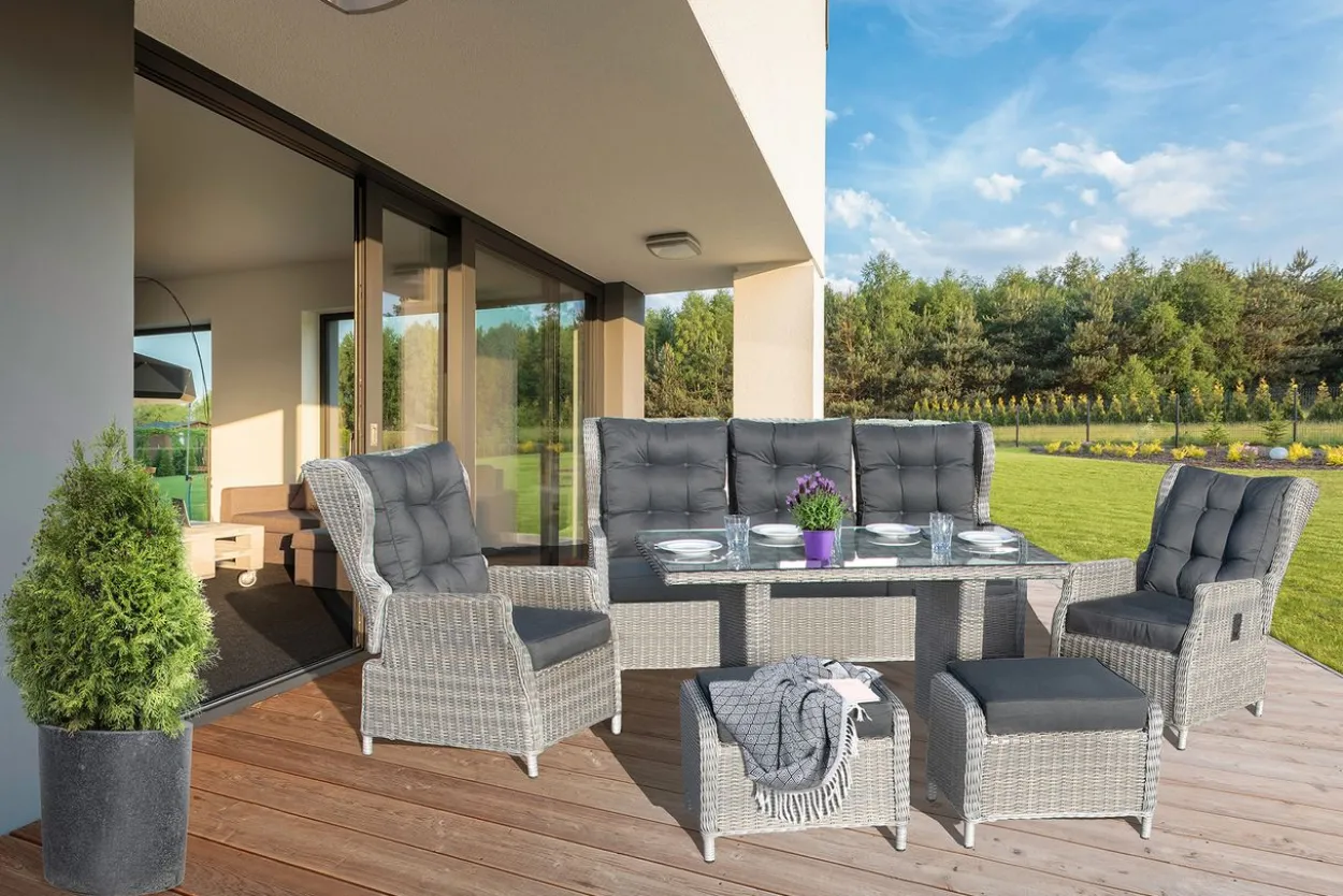 18tlg. Dining-Lounge "Canelli" - Grau-Mix
