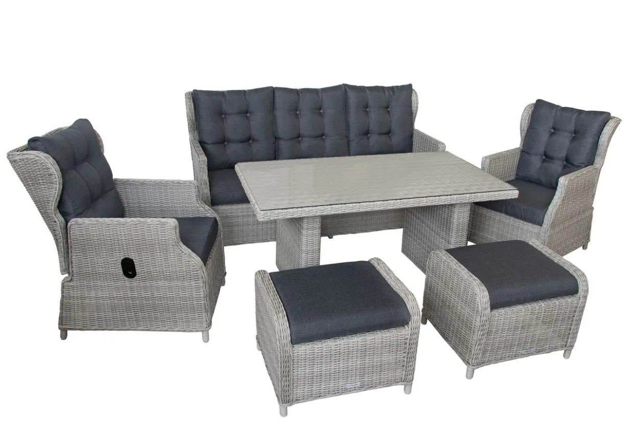 18tlg. Dining-Lounge "Canelli" - Grau-Mix