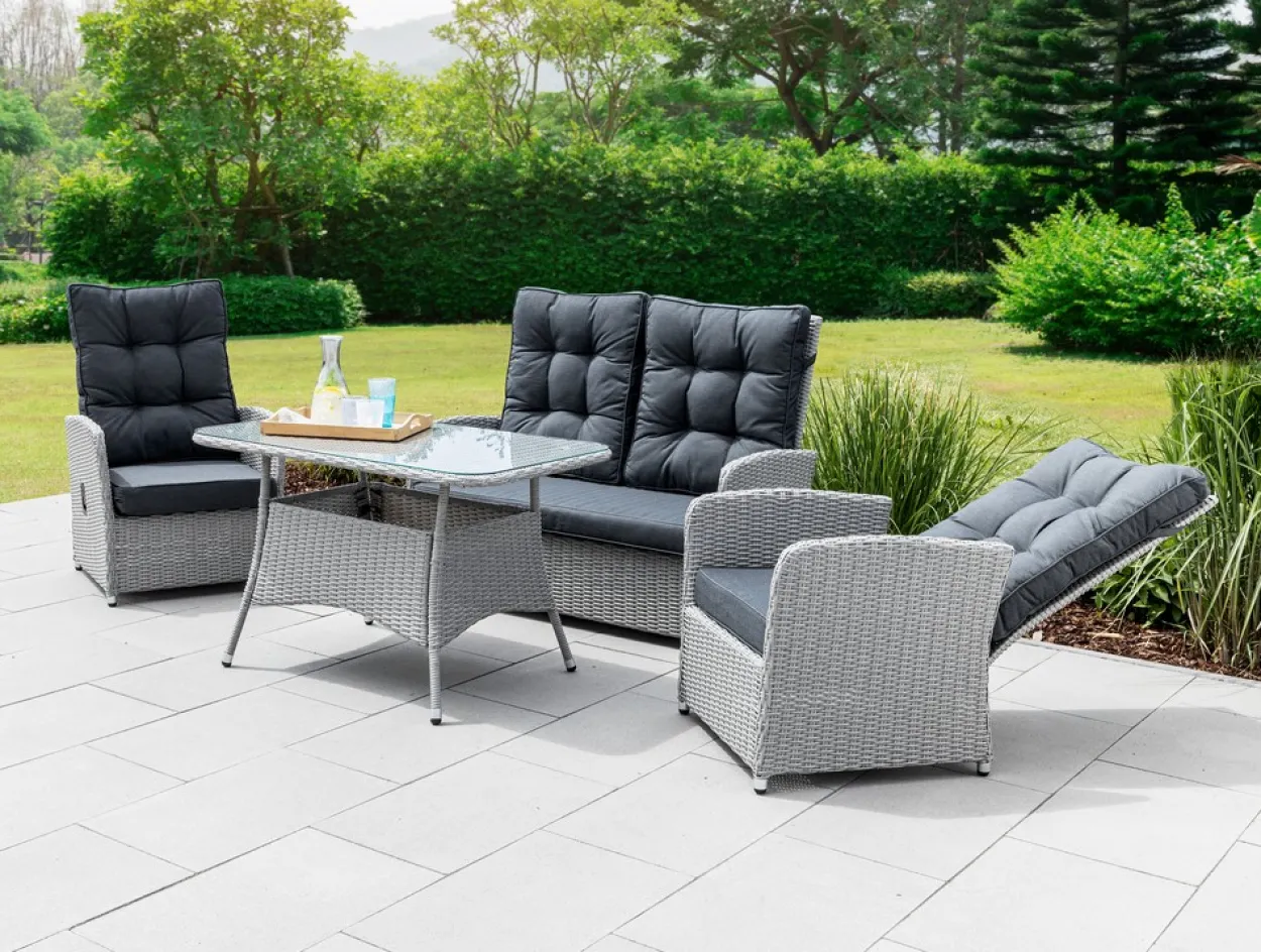 11tlg. Dining-Set - Grau-meliert