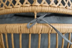 3 tlg. Dining-Set HGS39-GRA helles Rattan mit Sitzkissen in grau