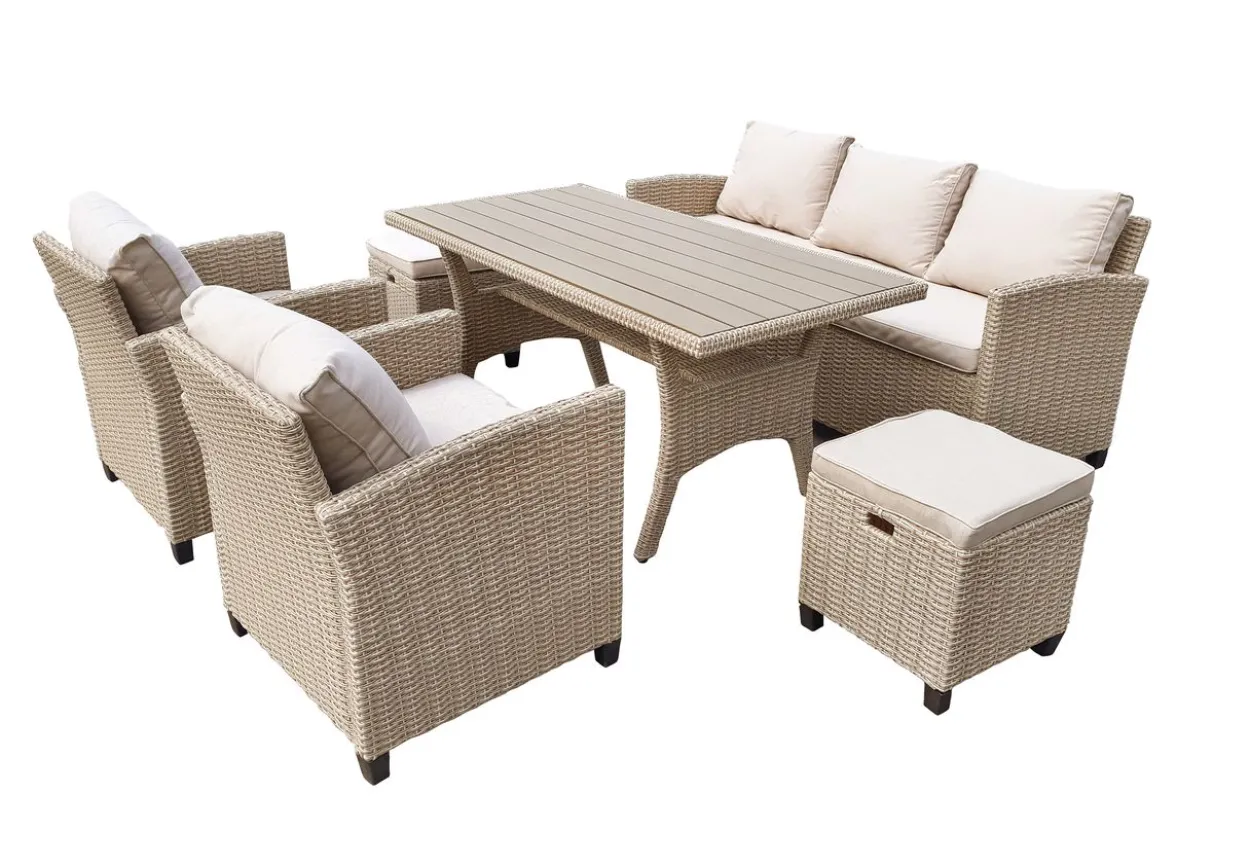 15tlg. Ecklounge Dining-Lounge "Prato II" beige