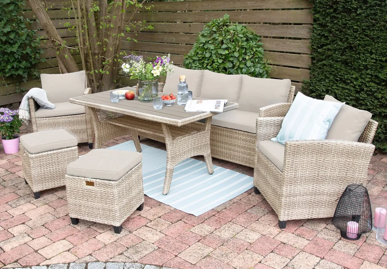 15tlg. Ecklounge Dining-Lounge "Prato II" beige