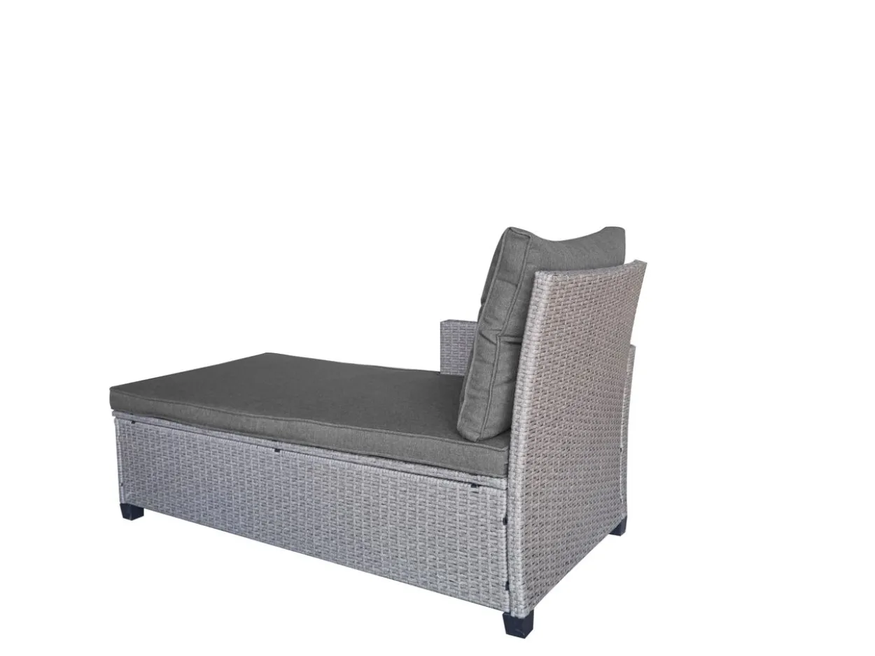 8tlg. Ecklounge-Set Rattan mit Sitzkissen - Grau