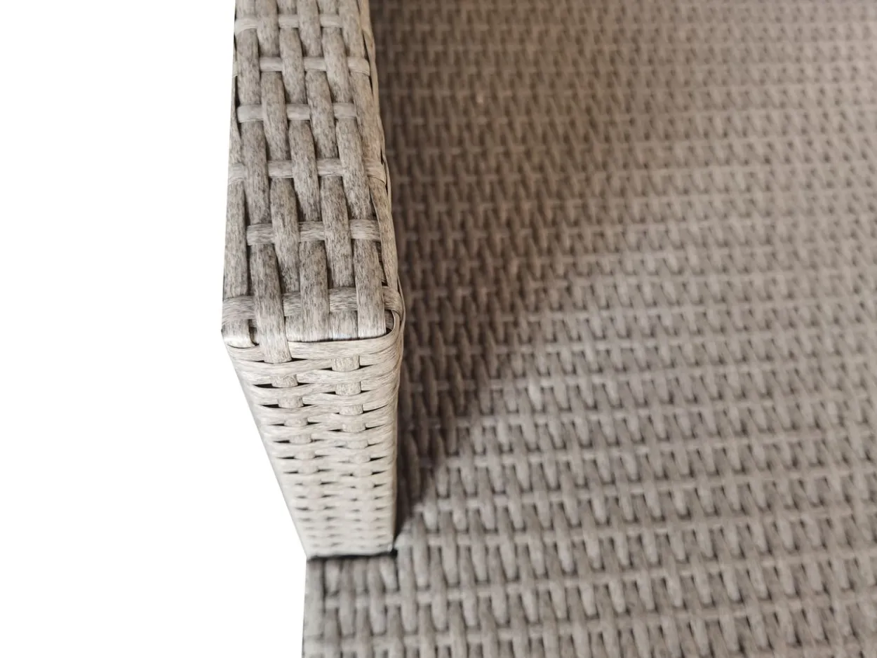 8tlg. Ecklounge-Set Rattan mit Sitzkissen - Grau