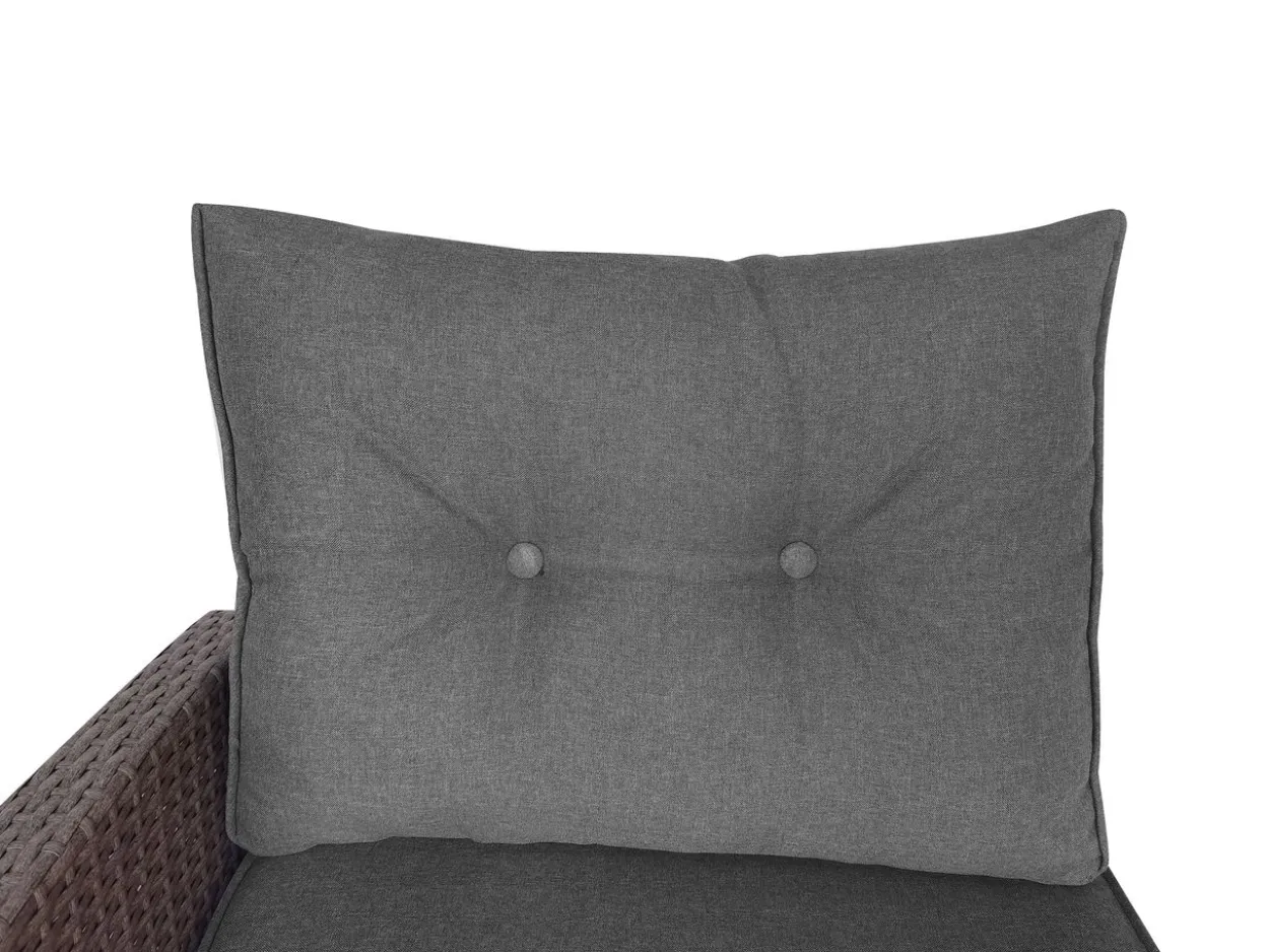 8tlg. Ecklounge-Set Rattan mit Sitzkissen - Grau